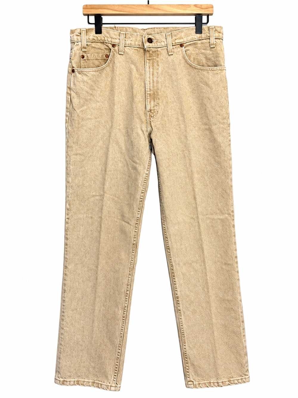 Vintage Levi’s 540 Relaxed Fit Jeans Beige Tan Gold Tab Made in USA 36x34
